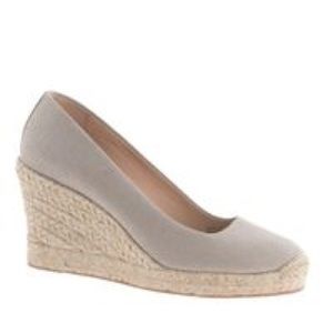 NWOT J. CREW Seville wedges (Silver-Sold out)
